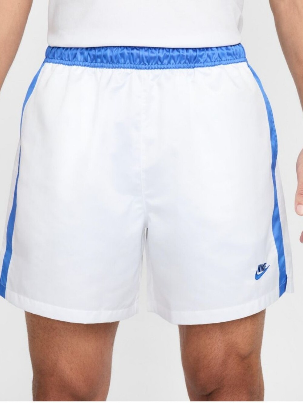 Sportswear Club Flow Football Shorts ~ White Blue HJ1952-100 | Men's: M *NWT